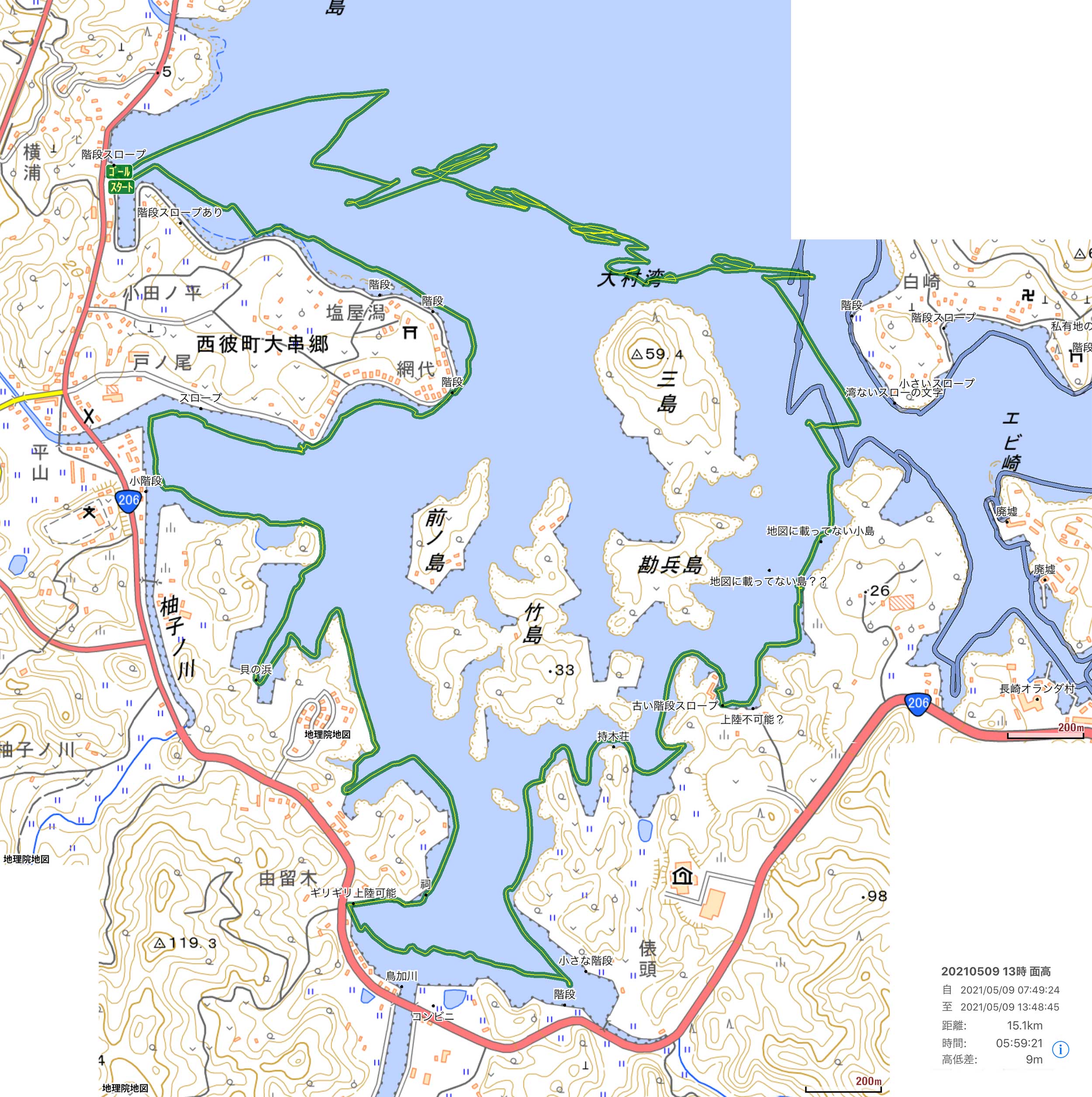 大串湾の地図は拡大可能